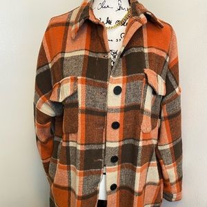 4/$20 Orange long trench coat